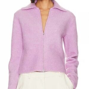 Vince Light Purple Zip-Up Cardigan